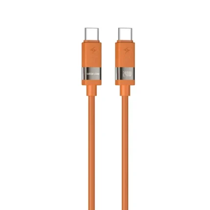 Green Lion Matte Silicone 1M Cable Usb-C To Usb-C 240W - Orange