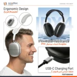 Porodo Soundtec Dual Hybrid Noise Cancellation Headphone With 400 Mah Battery - Image 2