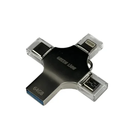 Green Lion 4 In 1 Usb Flash Drive 64Gb - Silver