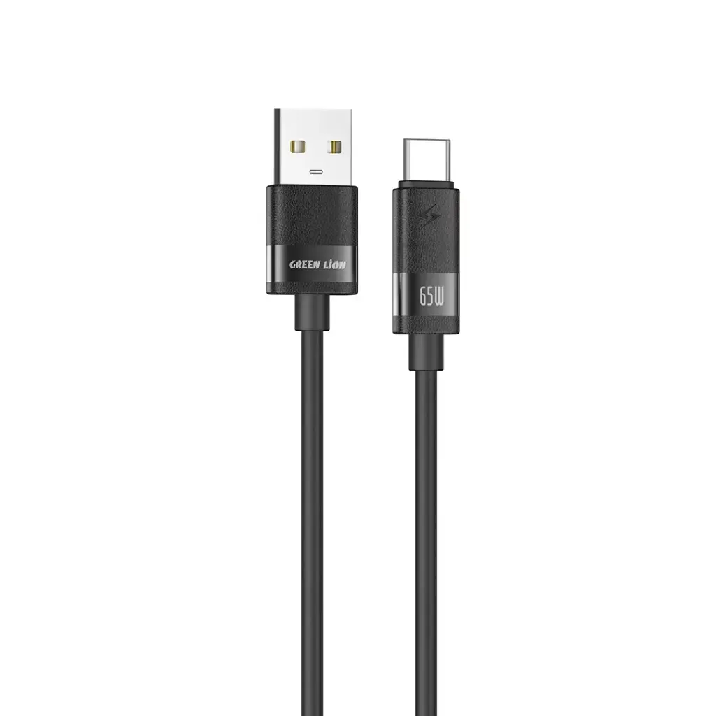 d80a30c6-de41-452b-b081-9154bf4dea6a_output.webp Green Lion Matte Silicone 1M Cable Usb-A To Usb-C 65W - Black - Image 1