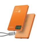 Powerology Megavolt 5000Mah Tft Display Ultra Slim Magnetic Wireless Powerbank - Orang-