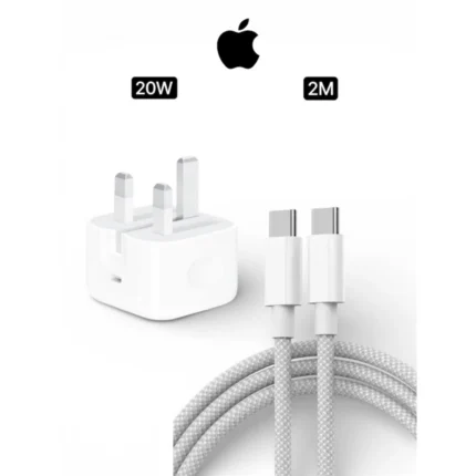 Apple Original Charging Set - 20W Usb-C Power Adapter With 240W Usb-C To Usb-C Woven Charging Cable 2M