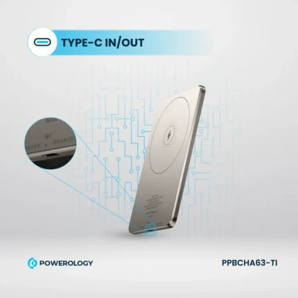 Powerology 5000 Mah 15W Pd Type-C Magsafe Ultra Slim Powerbank - Titanium