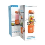 Powerology Press & Refresh Portable Blender 450Ml 2500Mah 6 Blades 126W - Orange - Image 2