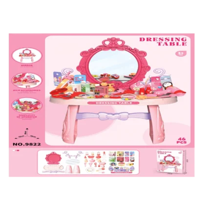 Dressing Makeup Table Set 46 Pcs - Pink