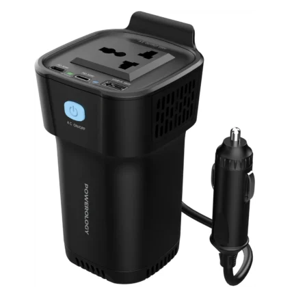 Powerology 150W Cup Holder Power Inventer(Pd30W 150W Ac Output)