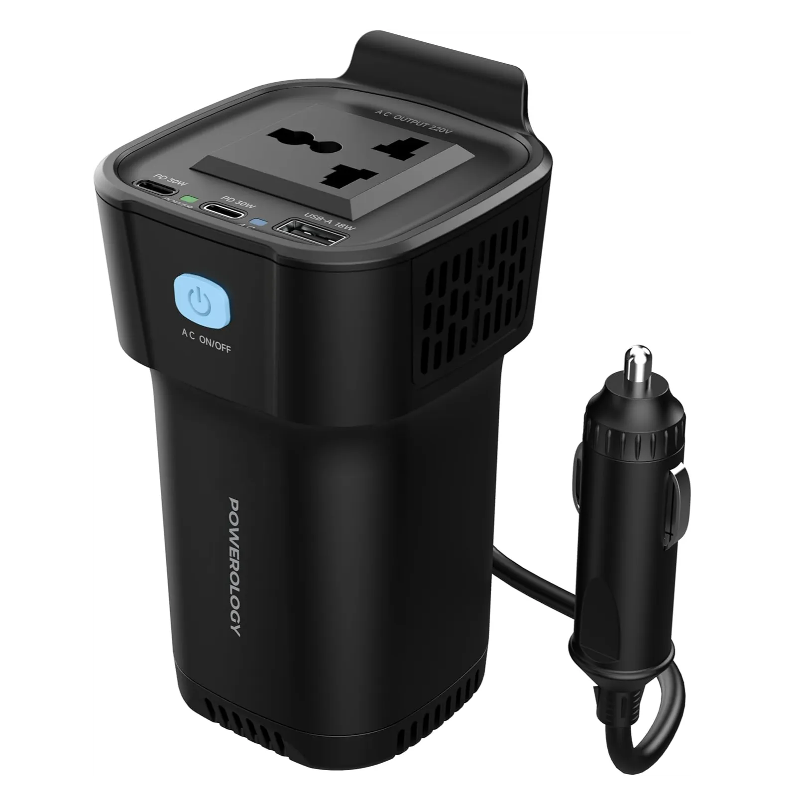 f3a4d33a-e534-42ed-967c-2f417a391e74_output.webp Powerology 150W Cup Holder Power Inventer(Pd30W 150W Ac Output) - Image 1
