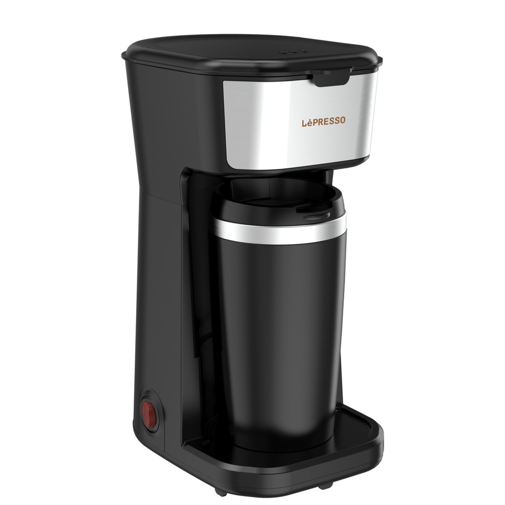 ihfLqwOATPoErvSt.png LePresso Coffee Maker with Travelling Mug 450W - Black - Image 1