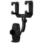 Porodo Mirror-Mounted Rearview Mirror Bracket Phone Holder-Black